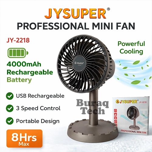 JYSUPER JY-2218 4000mAh Rechargeable Desk Fan