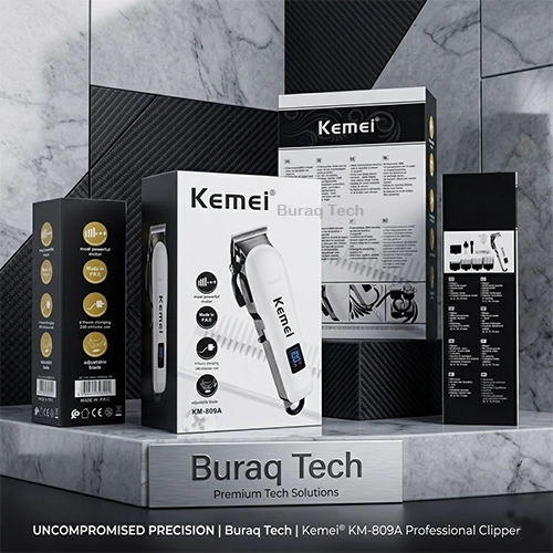 Kemei KM-809A Digital Rechargeable Professional Hair Clipper Trimmer